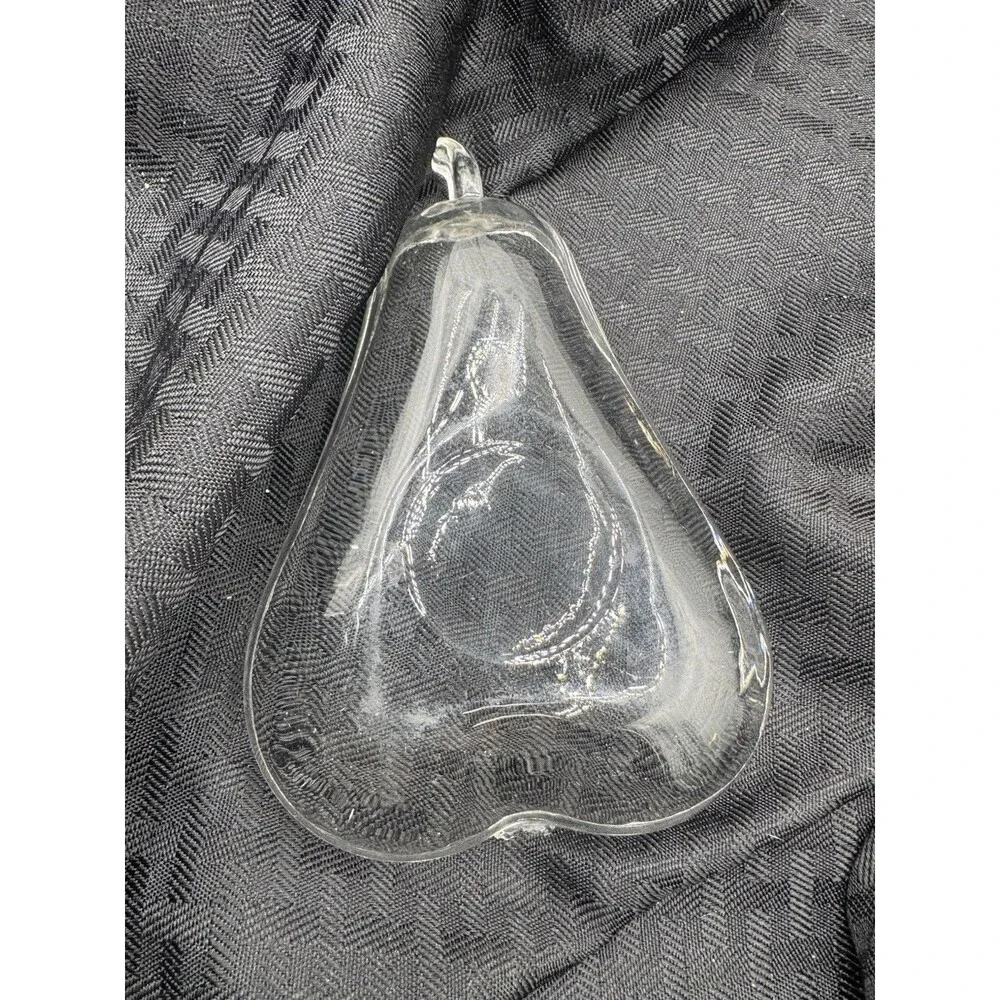 Clear Glass Pear Shaped Trinket Tray